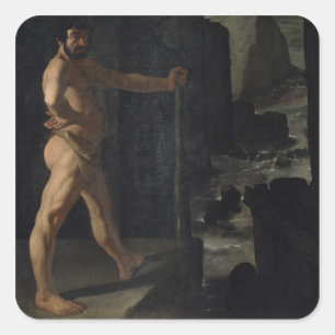 Pegatina Cuadrada Apoteosis de Paul Cezanne el   de Delacroix