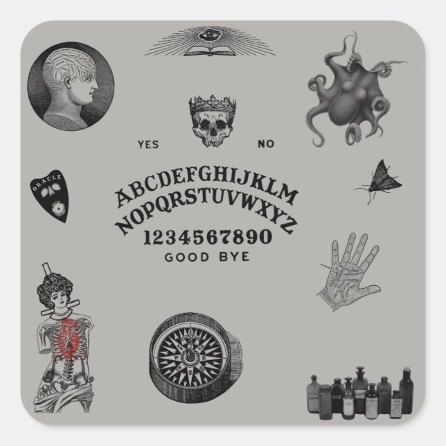 Pegatina Cuadrada Apothecary (Anverso)