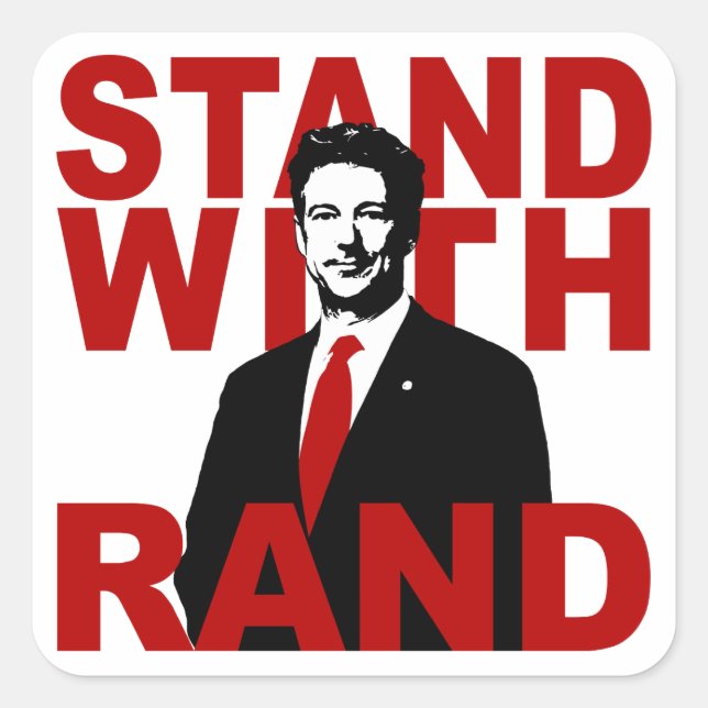 Pegatina Cuadrada Apoyar con rand (Anverso)
