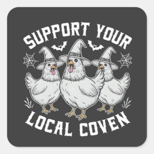 Pegatina Cuadrada Apoye su Rooster local Halloween Spooky