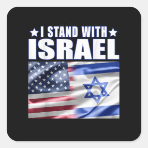Pegatina Cuadrada Apoyo a Israel Me mantengo con Israel