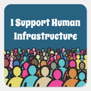 Pegatina Cuadrada Apoyo a la Infraestructura Humana