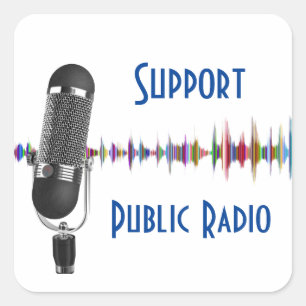 Pegatina Cuadrada Apoyo a la radio pública
