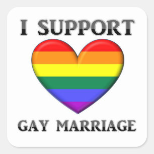 Pegatina Cuadrada Apoyo a los Pegatinas del matrimonio gay