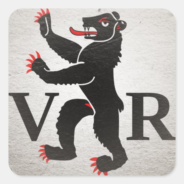 Pegatina Cuadrada Appenzell Ausserrhoden (Anverso)