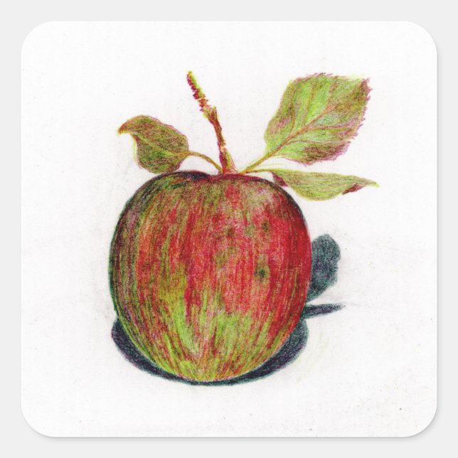 Pegatina Cuadrada Apple (Anverso)