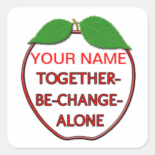 Pegatina Cuadrada Apple con Suiza para la salud