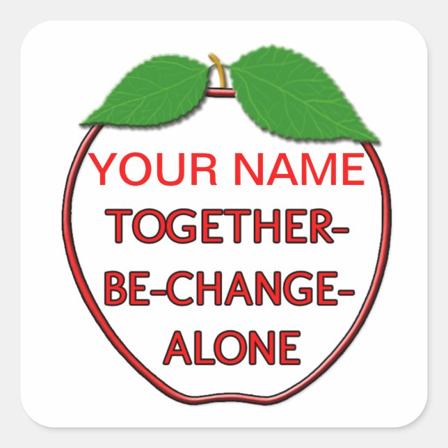 Pegatina Cuadrada Apple con Suiza para la salud (Anverso)