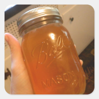 Pegatina Cuadrada Apple Jelly Canning Jar