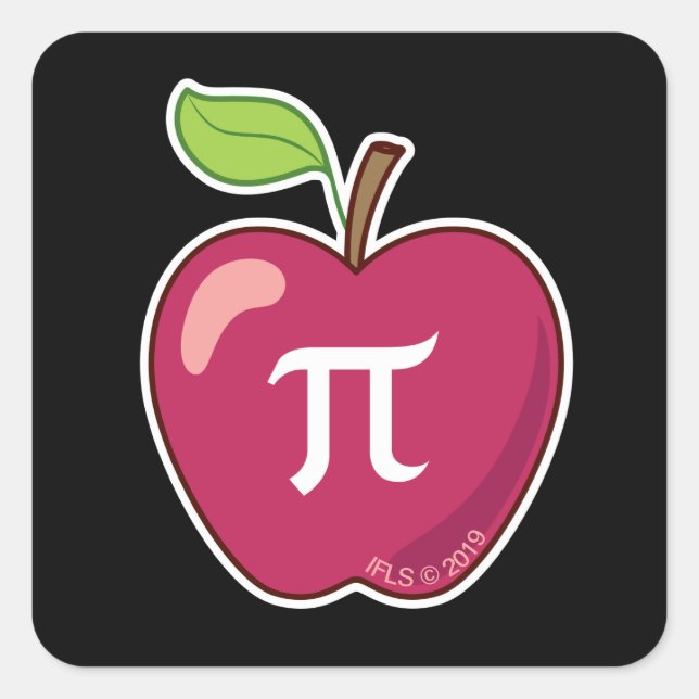 Pegatina Cuadrada Apple Pi (Anverso)