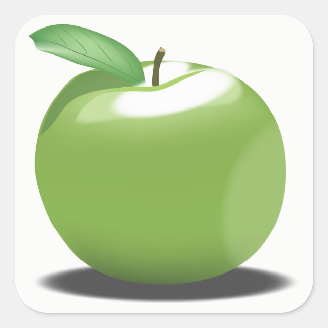 Pegatina Cuadrada Apple verde (Anverso)