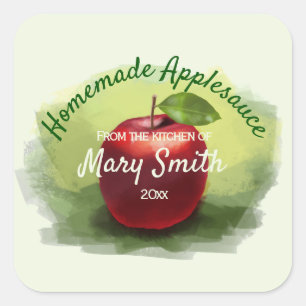 Pegatina Cuadrada Applesauce Design Canning Label