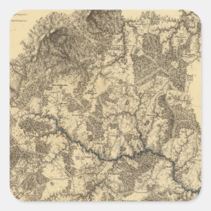 Pegatina Cuadrada Appomattox Court House, Virginia