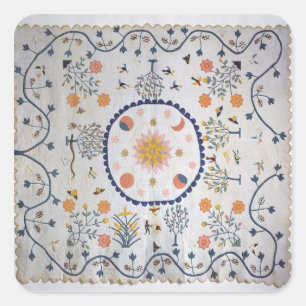 Pegatina Cuadrada Apquilt con sol, luna, estrellas