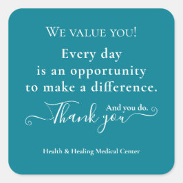 Pegatina Cuadrada Apreciación de enfermeras Semana Mes Bulk