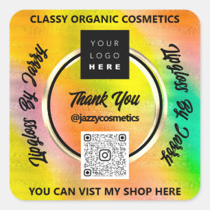 Pegatina Cuadrada Apreciación del logotipo del código QR para empres