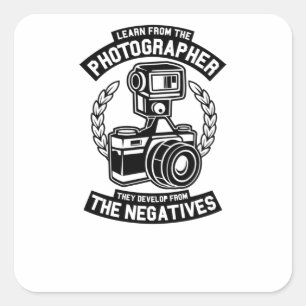 Pegatina Cuadrada Aprender del fotógrafo
