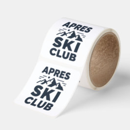 Pegatina Cuadrada Apres Ski Club Mountain Logo - Custom Mens Winter 