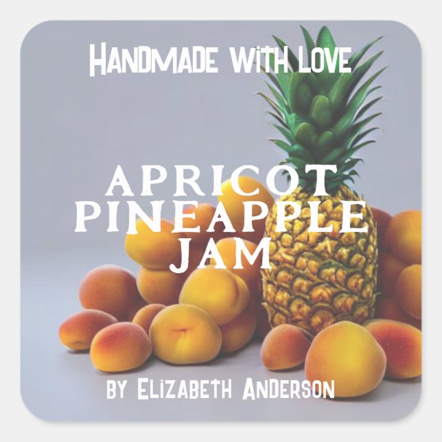 Pegatina Cuadrada Apricot Pineapple Jam (Anverso)
