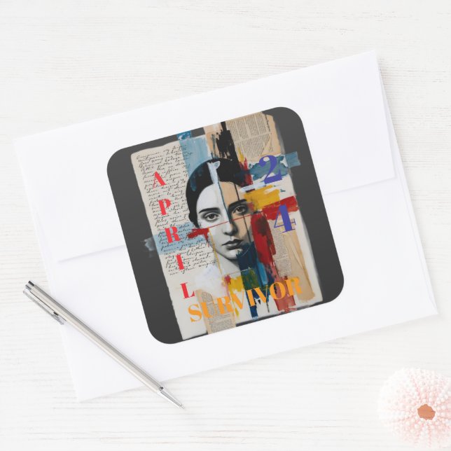 Pegatina Cuadrada April 24 Survivor Sticker (Sobre)