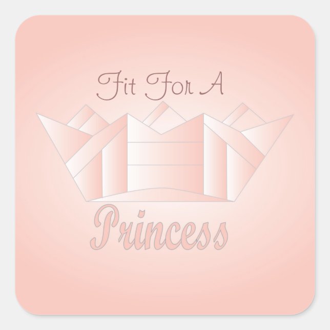 Pegatina Cuadrada Apto para una princesa (Anverso)