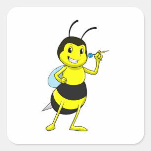 Pegatina Cuadrada Apuesta en Darts con Dart