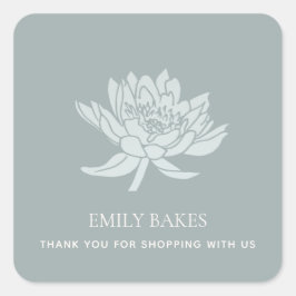 PEGATINA CUADRADA AQUA BLUE LOTUS FLORAL COMERCIALIZACIÓN DE NEGOCIO