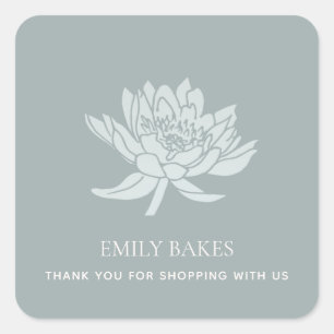 PEGATINA CUADRADA AQUA BLUE LOTUS FLORAL COMERCIALIZACIÓN DE NEGOCIO