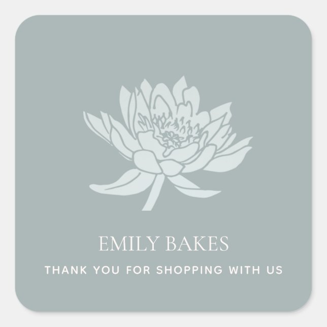 PEGATINA CUADRADA AQUA BLUE LOTUS FLORAL COMERCIALIZACIÓN DE NEGOCIO (Anverso)