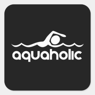 Pegatina Cuadrada Aquaholico