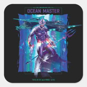Pegatina Cuadrada Aquaman   Ocean Master King Orm Refracted Graphic
