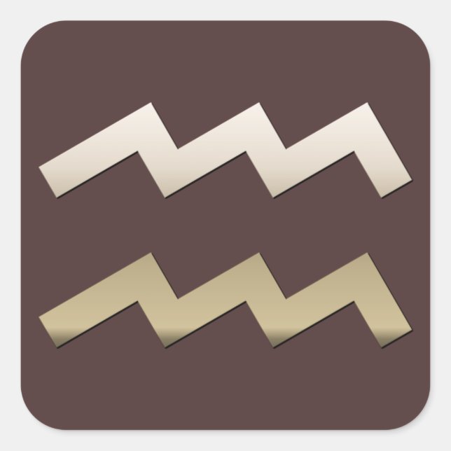 Pegatina Cuadrada Aquarius (Anverso)