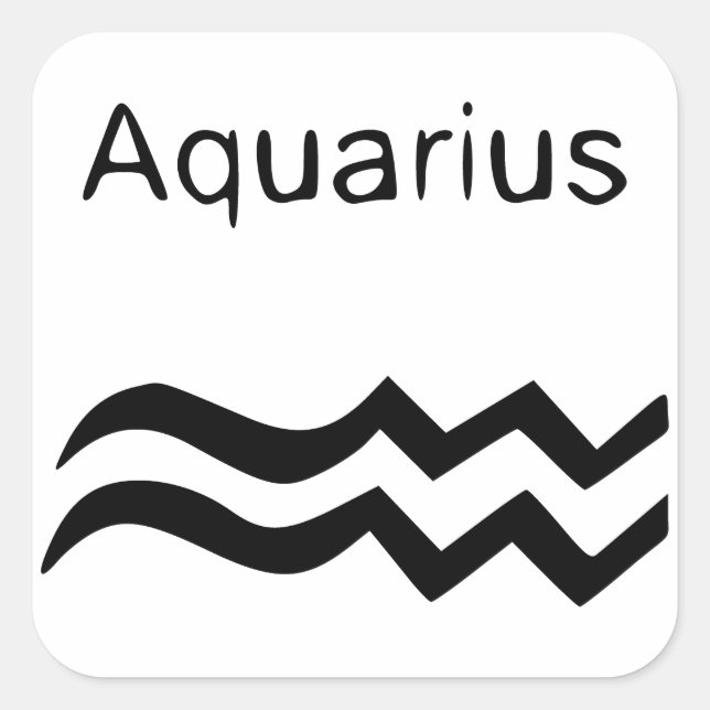 Pegatina Cuadrada Aquarius (Anverso)