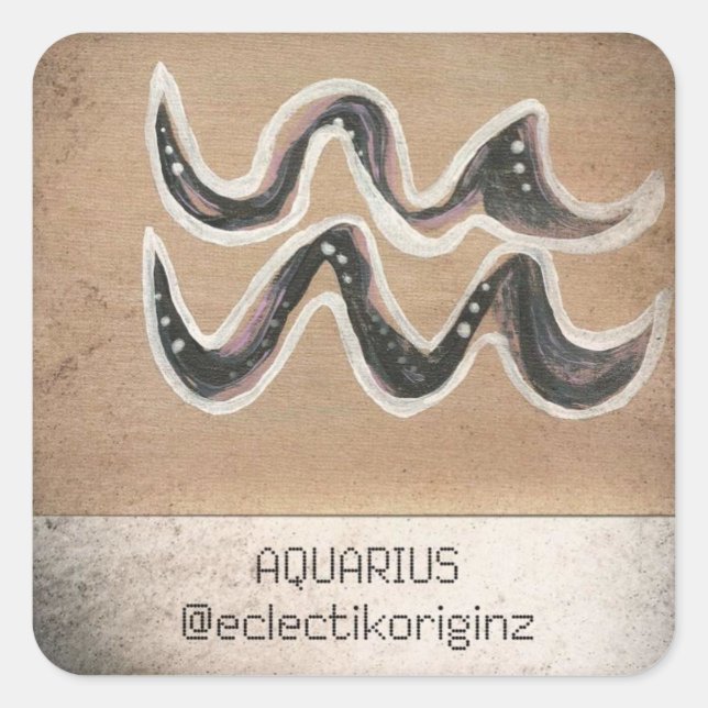 Pegatina Cuadrada Aquarius (Anverso)