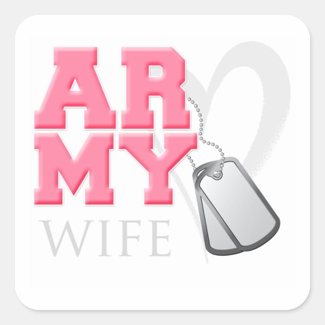 Pegatina Cuadrada AR-MY Wife (Anverso)
