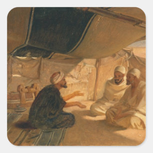 Pegatina Cuadrada Árabes en el desierto, 1871