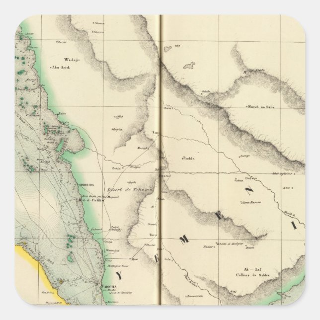 Pegatina Cuadrada Arabia Saudita, Asia 100 (Anverso)