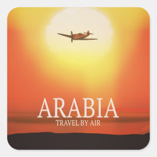 Pegatina Cuadrada Arabia "Viaje Por Aire"