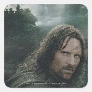 Pegatina Cuadrada Aragorn and Ringwraiths