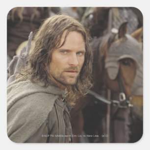 Pegatina Cuadrada Aragorn con el caballo