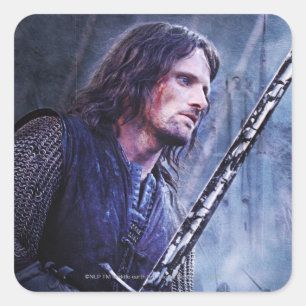 Pegatina Cuadrada Aragorn con sangre