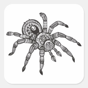 Pegatina Cuadrada Araña inspirada