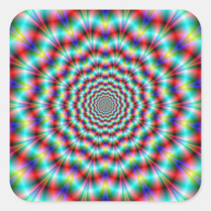 Pegatina Cuadrada Arañas en ácido