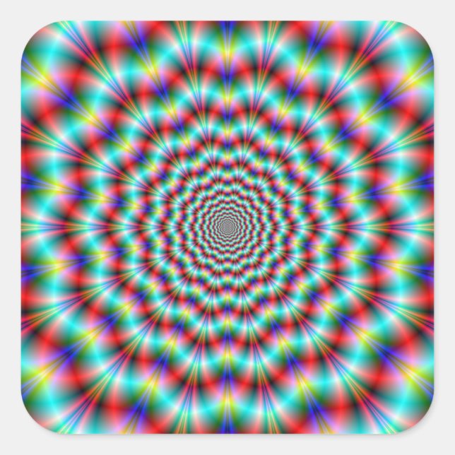 Pegatina Cuadrada Arañas en ácido (Anverso)