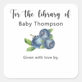 Pegatina Cuadrada Arándano - para la biblioteca de
