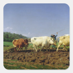 Pegatina Cuadrada Arando en Nivernais, 1849