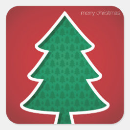 Pegatina Cuadrada Árbol de corte moderno