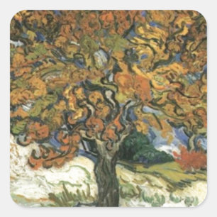 Pegatina Cuadrada Árbol de moras por van Gogh