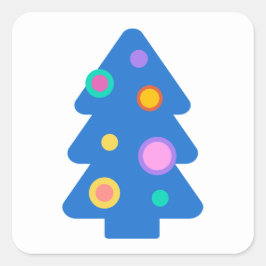 Pegatina Cuadrada árbol de Navidad