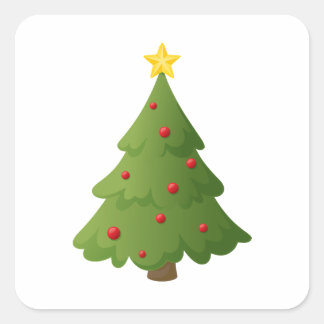 Pegatina Cuadrada Árbol de Navidad